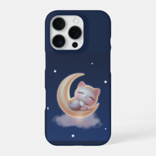 Sleeping Kitten on Moon – Cute Kawaii Phone Case 