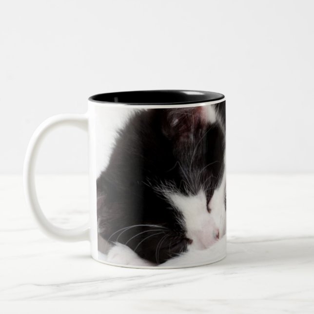 Sleeping Kitten Two-Tone Coffee Mug (Left)