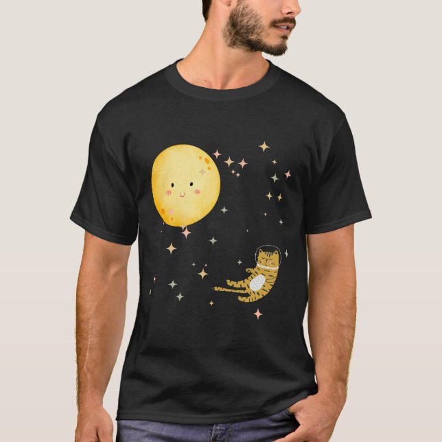 Sleeping kitty and the moon T-Shirt (Front)