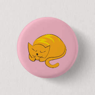 Sleeping Kitty Cat Cartoon 3 Cm Round Badge