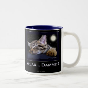 SLEEPING KITTY Collection Two-Tone Coffee Mug
