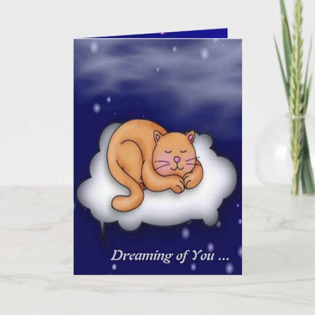 Sleeping Kitty Holiday Card (Front)