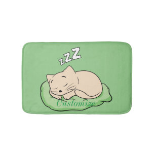 Sleeping Kitty Thunder_Cove Bath Mat