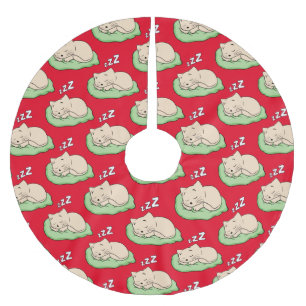 Sleeping Kitty Thunder_Cove Brushed Polyester Tree Skirt