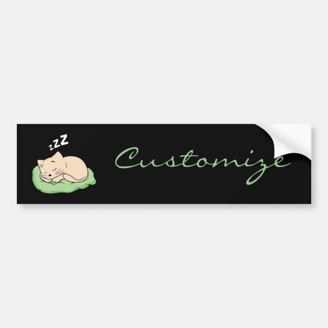 Sleeping Kitty Thunder_Cove Bumper Sticker (Front)