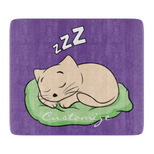 Sleeping Kitty Thunder_Cove Cutting Board