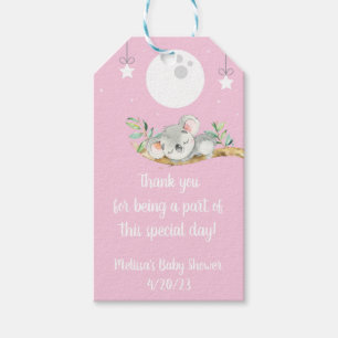 Sleeping Koala Baby Shower Favour Thank You Gift T Tags
