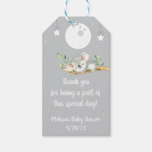 Sleeping Koala Baby Shower Favour Thank You Gift T Tags