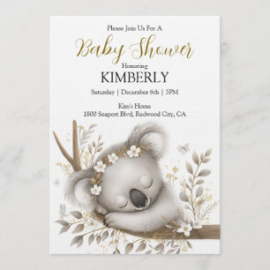 Sleeping Koala Cub Invitation