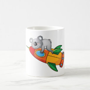 Sleeping Koala on Colourful Rocket Coffee Mug