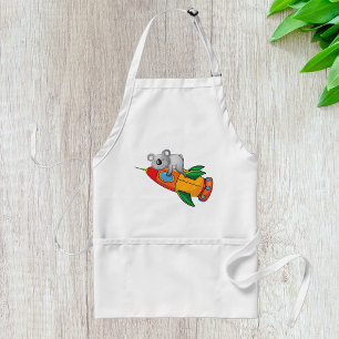 Sleeping Koala on Colourful Rocket  Standard Apron