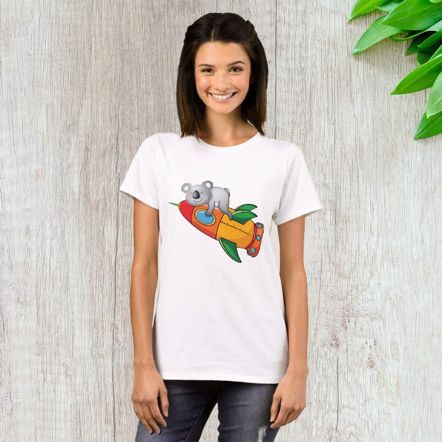 Sleeping Koala on Colourful Rocket  T-Shirt (Creator Uploaded)