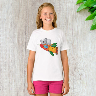 Sleeping Koala on Colourful Rocket T-Shirt