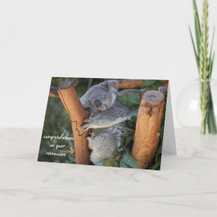 Sleeping Koala, Retirement Congratulations, cute Card