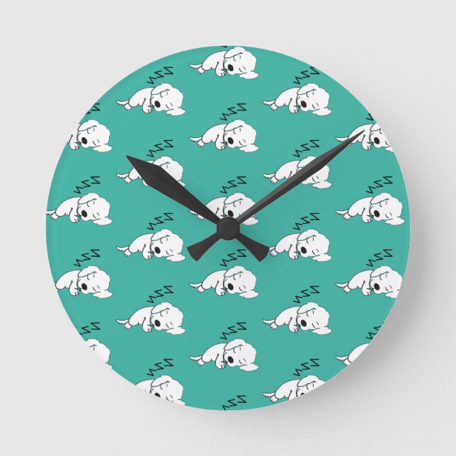 Sleeping Labrador Retriever Dog Lover ZZZ Round Clock (Front)