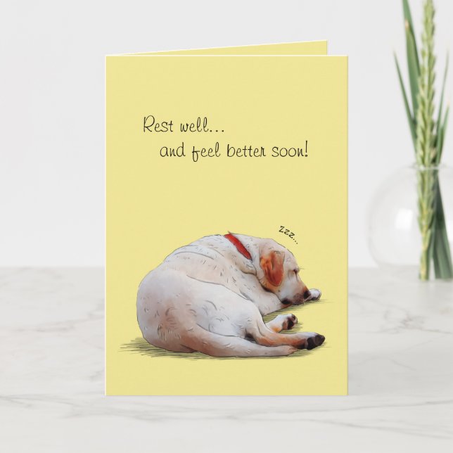 Sleeping Labrador Retriever Greeting Card (Front)