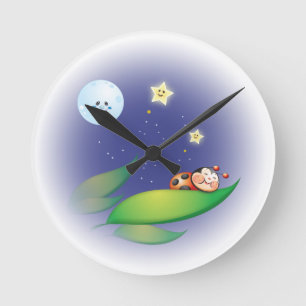 Sleeping Ladybug Wall Clock