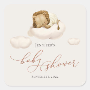 Sleeping Lion Gender Neutral Square Sticker