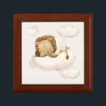 Sleeping Lion Gift Box<br><div class="desc">A little lion is sleeping on a cloud. Whimsical hand-painted watercolors and modern typography compliment my design. Personalise this cute item with your details easily and quickly,  press the customise it button to further re-arrange,  and format the style and placement of the elements.</div>
