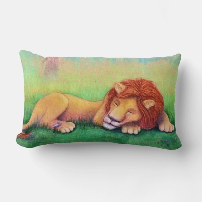 Sleeping Lion Lumbar Cushion (Front)