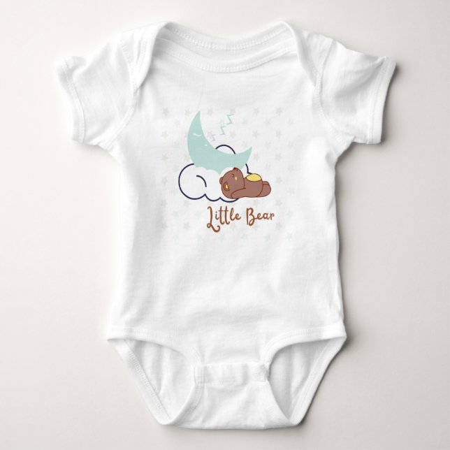 Sleeping Little Bear On the Cloud Kid T-Shirt Baby Bodysuit (Front)