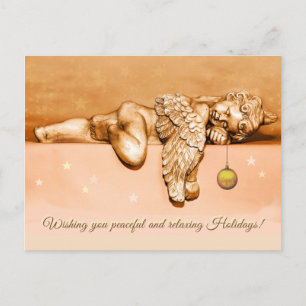 Sleeping Little Holiday Angel Postcard