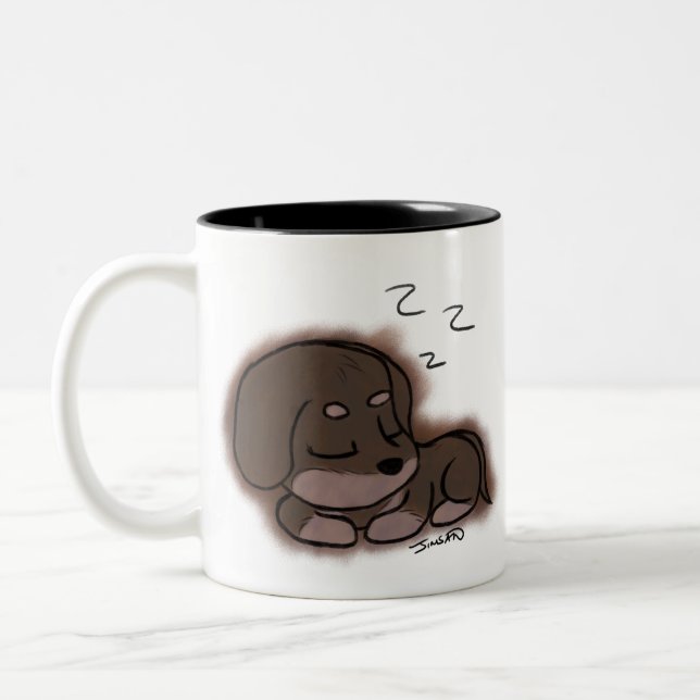 Sleeping Luna Two-Tone Coffee Mug (Left)