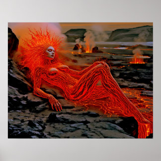 “Sleeping Magma” – Volcanic Woman Portrait Poster