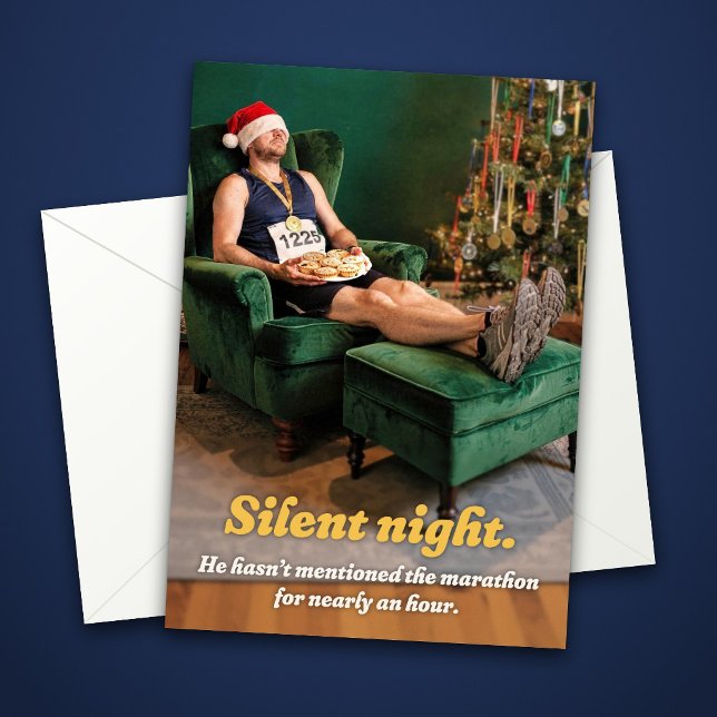Sleeping Marathon Runner Funny Christmas Card (Creator Uploaded)