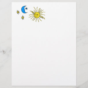 Sleeping moon and smiling sun