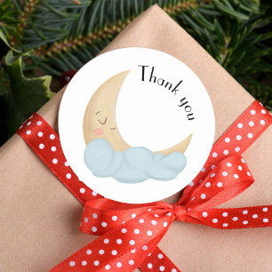Sleeping Moon Cute Thank You Classic Round Sticker