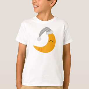 Sleeping Moon, Nightcap, Cute Moon, Yellow Moon T-Shirt