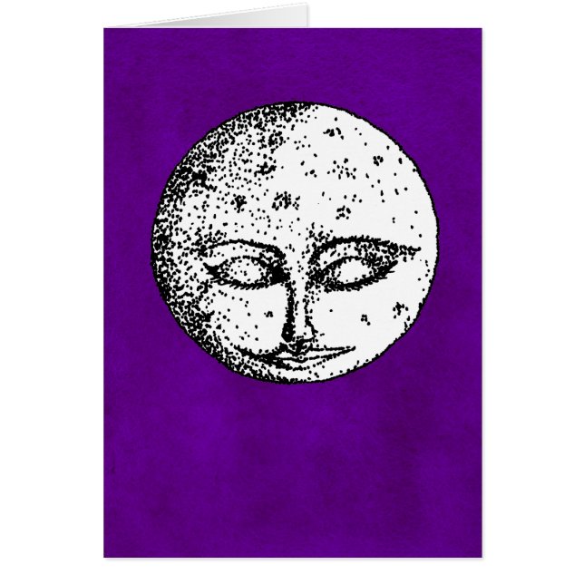 Sleeping Moon on Intense Violet Card (Front)