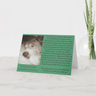sleeping old akita dog animal sympathy poem card