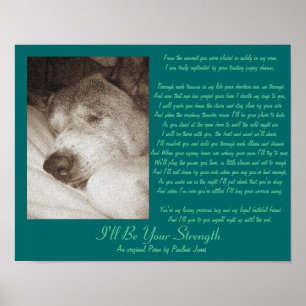 sleeping old akita dog animal sympathy poem poster