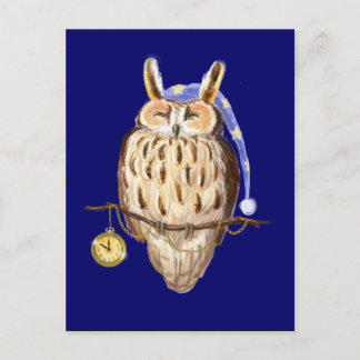 Sleeping owl postcard