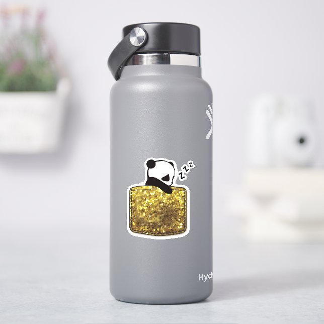 sleeping panda in a pocket (HydroFlask)