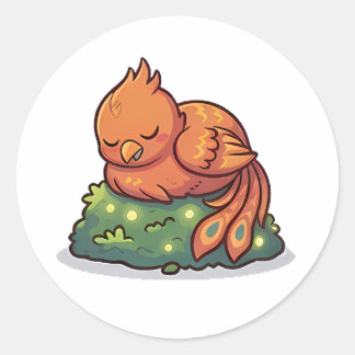 Sleeping Phoenix Classic Round Sticker