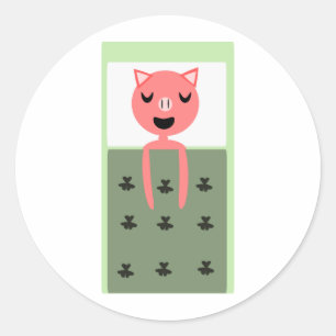 Sleeping Pig Classic Round Sticker