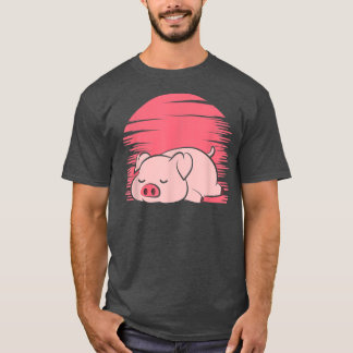 Sleeping Pig Farmer Lazy Piggy  T-Shirt