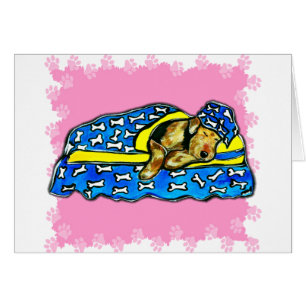 Sleeping Pink Airedale