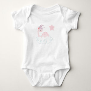 Sleeping Pink Dinosaur       Baby Bodysuit