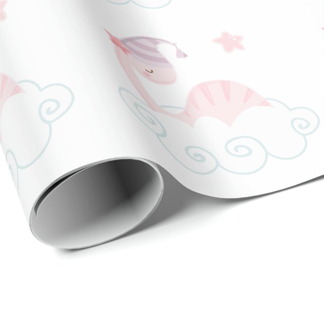 Sleeping Pink Dinosaur      Wrapping Paper (Roll Corner)