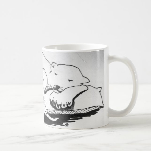 Sleeping polar Bear with T-Rex Coffee Mug (Right)