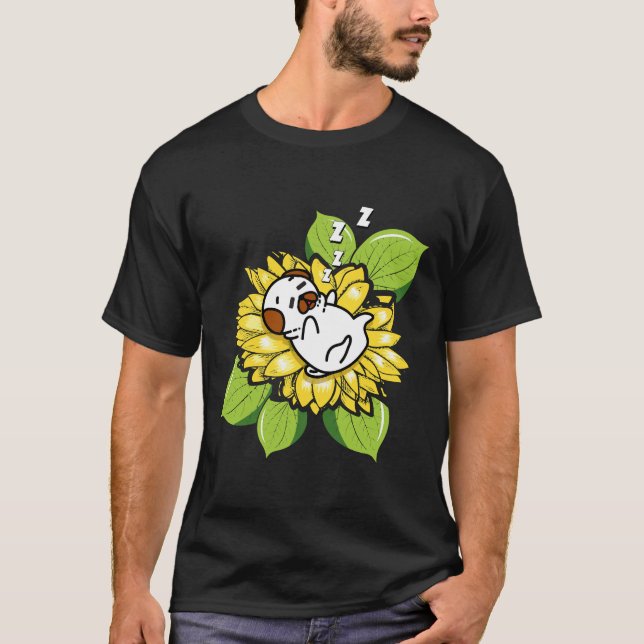 Sleeping Pug Flower Classic T-Shirt 358 (Front)