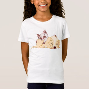 Sleeping Pup/Girls' Bella Fitted Babydoll T-Shirt