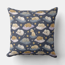 Sleeping Puppies Starry Night - Cute Dog Pattern