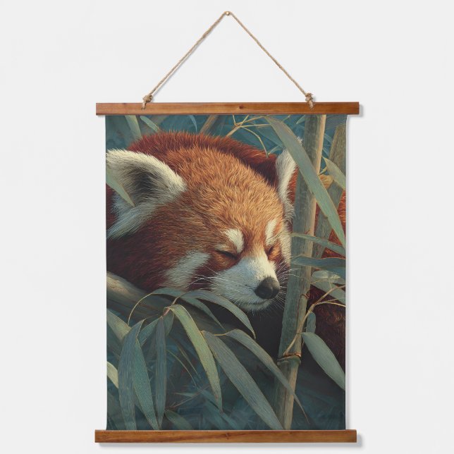 Sleeping Red Panda Bamboo Forest Wall Art (Front)
