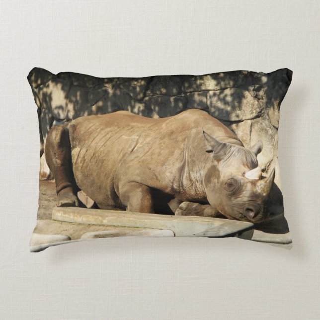 Sleeping Rhino Decorative Cushion (Front)