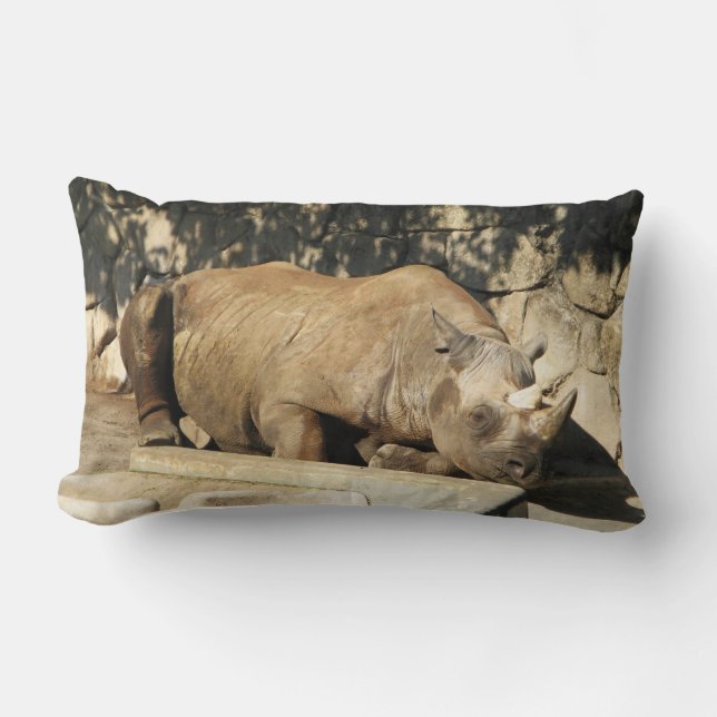 Sleeping Rhino Lumbar Cushion (Front)